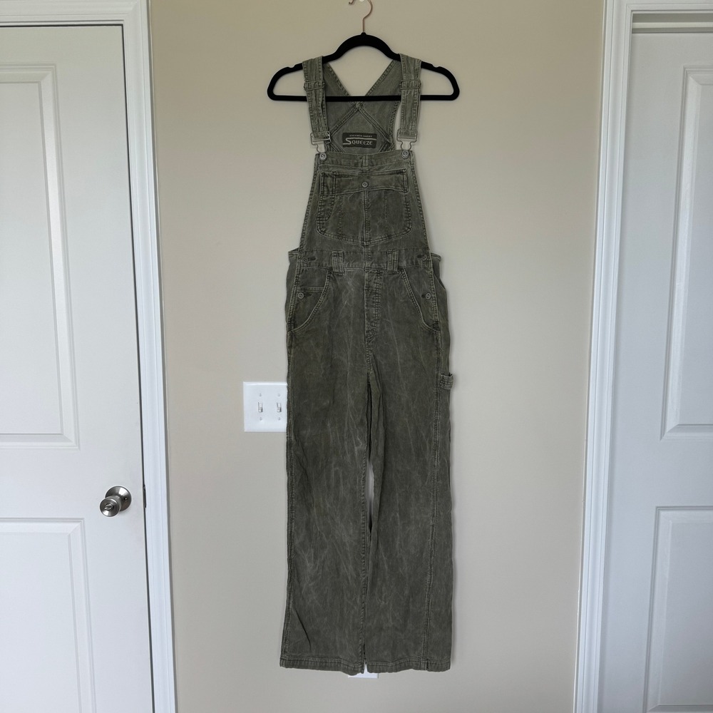 Squeeze Vintage Corduroy Overalls Olive Green Carpenter Dungarees Overalls Small